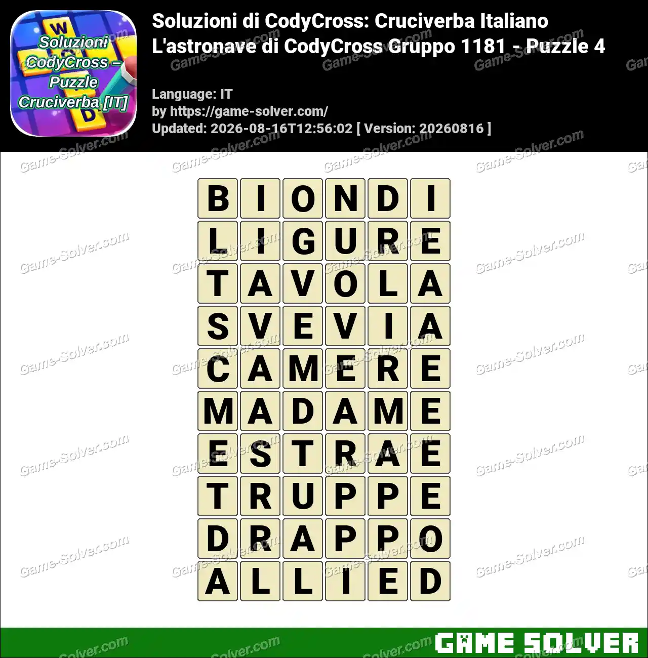 Soluzioni di CodyCross: Cruciverba Italiano L’astronave di CodyCross Gruppo 1181 – Puzzle 4